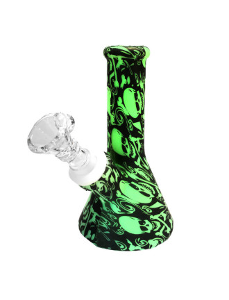 Силиконовые бонг мексиканские черепа зеленые 13 см
