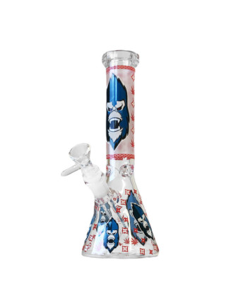 Светящийся в темноте красный горилла тройной толстый стеклянный бонг 25см